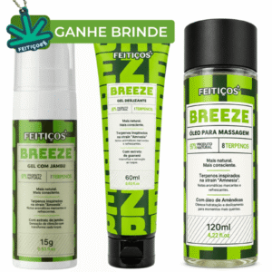 Kit Breeze Gel Excitante, Gel Deslizante e Óleo Para Massagem